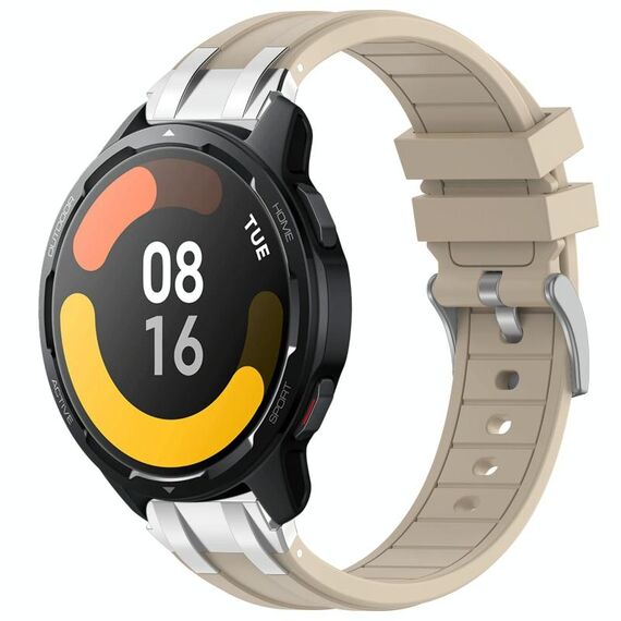 Per Xiaomi Watch S1 Active 22mm Quick Release Silver Buckle Royal Silicone Watch Band (Starlight)