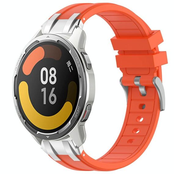 Per Xiaomi Watch Color 2 22mm Quick Release Silver Buckle Royal Silicone Watch Band (Arancione)