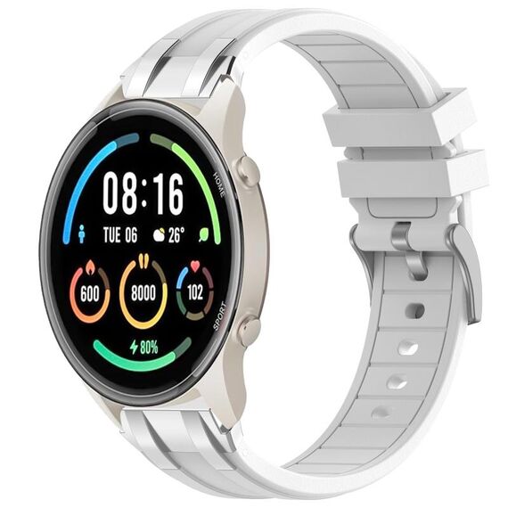 Per Xiaomi Watch Sport 22mm Quick Release Silver Buckle Royal Silicone Watch Band (Bianco)