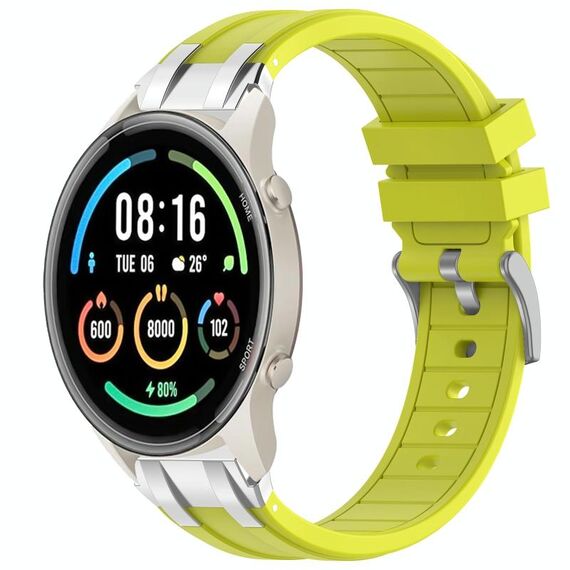 Per Xiaomi Watch Sport 22mm Quick Release Silver Buckle Royal Silicone Watch Band (Vital Yellow)