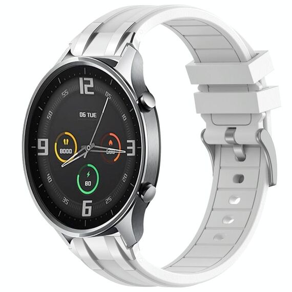 Per Xiaomi Watch Color 22mm Quick Release Silver Buckle Royal Silicone Watch Band (Bianco)