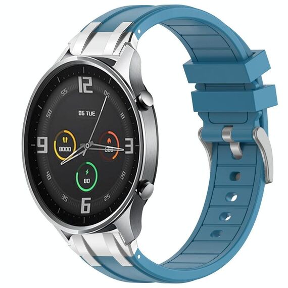 Per Xiaomi Watch Color 22mm Quick Release Silver Buckle Royal Silicone Watch Band (blu mare)