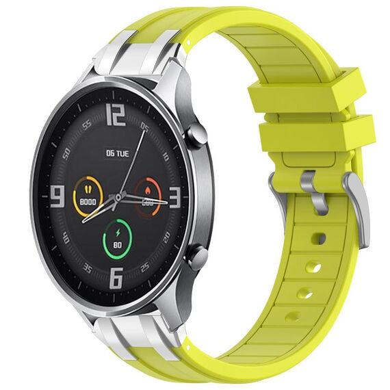 Per Xiaomi Watch Color 22mm Quick Release Silver Buckle Royal Silicone Watch Band (Vital Yellow)