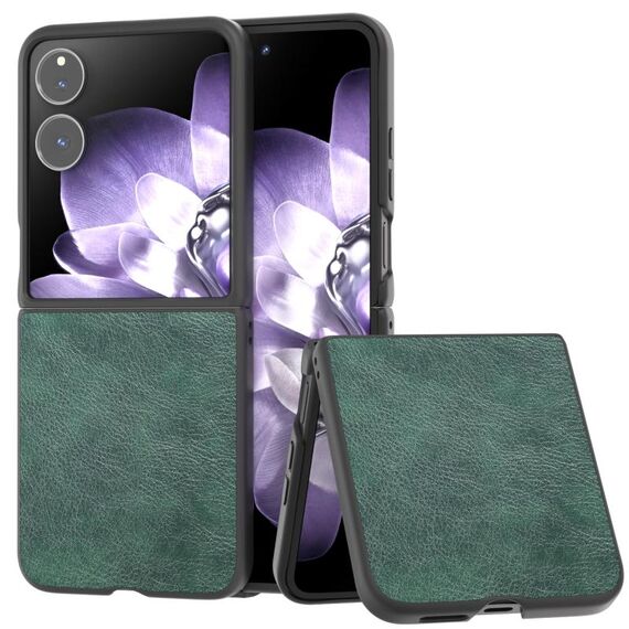 Per Xiaomi Mix Flip Custodia per telefono PU con texture Lichi Dual Color (verde)