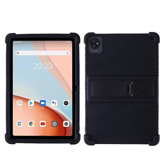 Per Blackview Tab 70 Wifi 10.1 pollici antiurto custodia in silicone per tablet con supporto, colore: nero