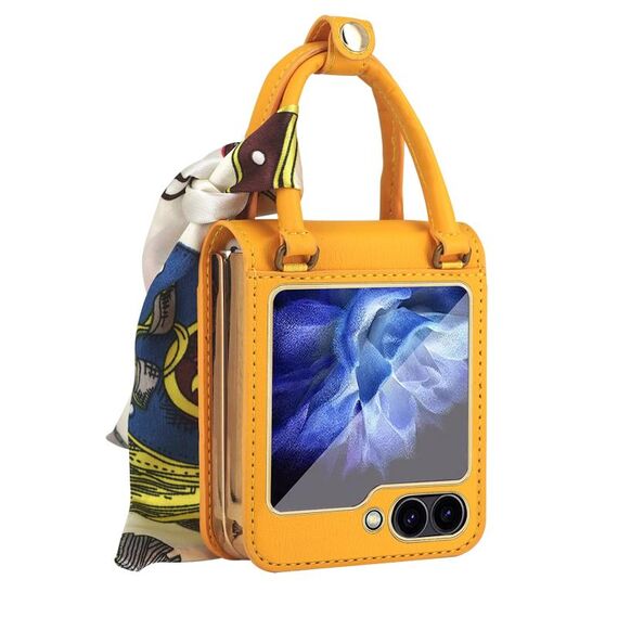 Per Samsung Galaxy Z Flip6 Guiya Series Borsa a mano Custodia in pelle per telefono (giallo)
