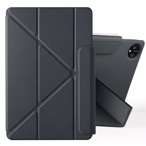 Custodia per tablet in pelle con fibbia fissa e deformazione magnetica per Honor MagicPad 2 12.3 (nero)