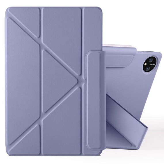 Custodia per tablet in pelle con fibbia fissa e deformazione magnetica per Honor MagicPad 2 12.3 (viola lavanda)