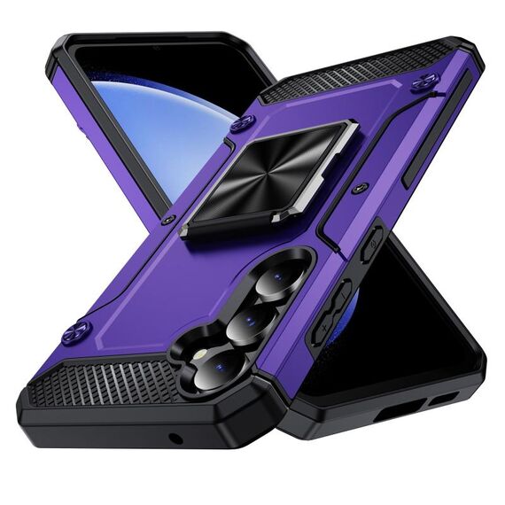 Per Samsung Galaxy S23 FE 5G Custodia antiurto in metallo con supporto per telefono (viola)