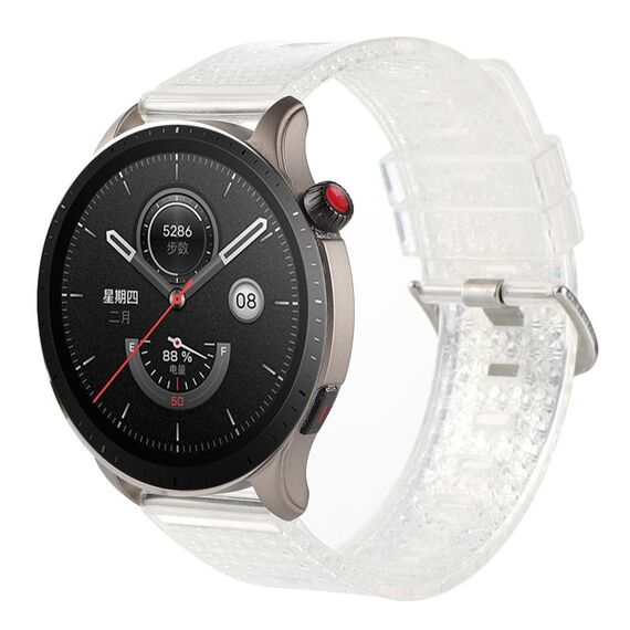Per Honor Watch GS Pro 22mm Cinturino in TPU con diamanti lucidi trasparenti (bianco)