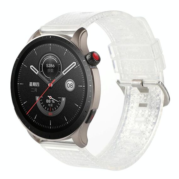 Per Honor Magic Watch 2 46mm 22mm Cinturino in TPU con diamanti lucidi trasparenti (bianco)