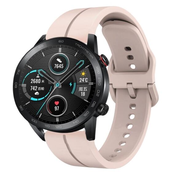 Per Honor MagicWatch2 42mm 20mm cinturino in silicone con cinturino (rosa)