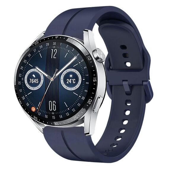 Per Huawei Watch GT3 46mm 22mm cinturino in silicone con cinturino (blu navy)