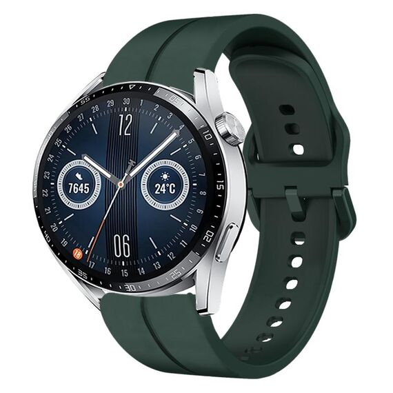 Per Huawei Watch GT3 46mm 22mm cinturino in silicone con cinturino (verde scuro)