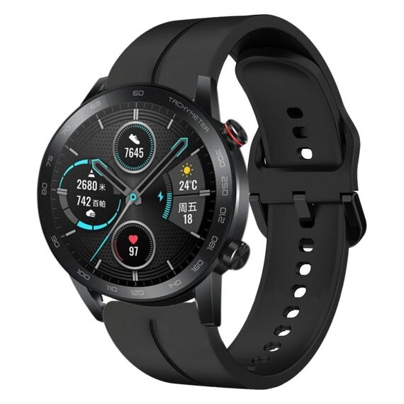 Per Honor Magic Watch 2 46mm 22mm cinturino in silicone con cinturino (nero)