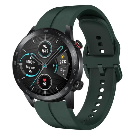 Per Honor Magic Watch 2 46mm 22mm Cinturino in silicone con cinturino (verde scuro)