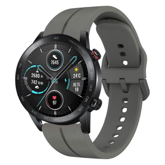 Per Honor Magic Watch 2 46mm 22mm Cinturino in silicone con cinturino (grigio scuro)
