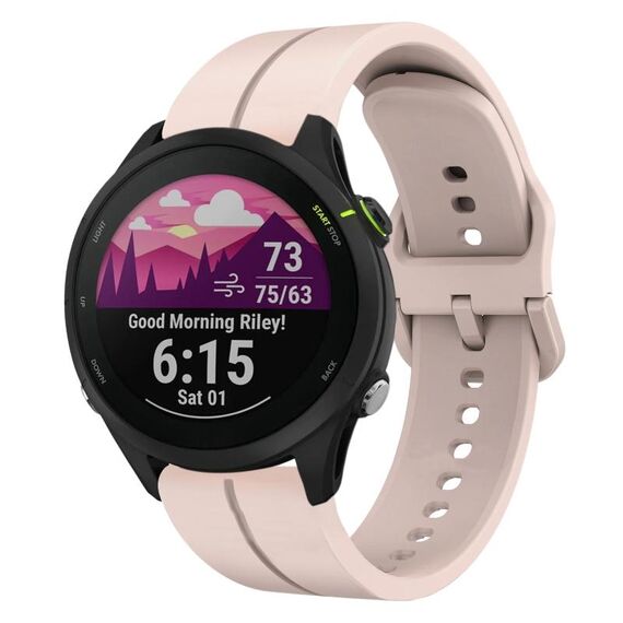 Per cinturino per orologio Garmin Forerunner 255 Music 22 mm in silicone (rosa)