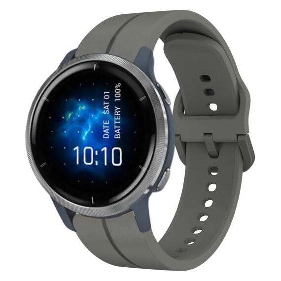 Per cinturino Garmin Venu 2 22mm Loop in silicone (grigio scuro)