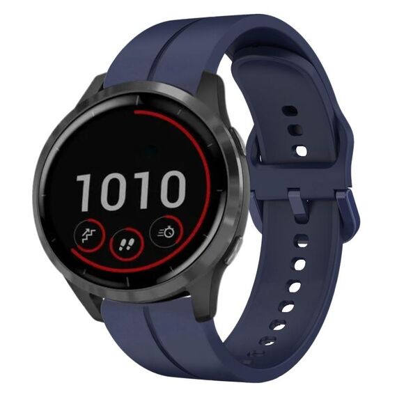 Per Garmin Vivoactive4 22mm cinturino in silicone con cinturino (blu navy)