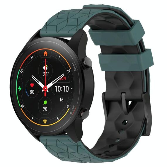 Per Xiaomi MI Watch S1 Pro 22mm Modello di calcio Cinturino in silicone bicolore (verde oliva + nero)