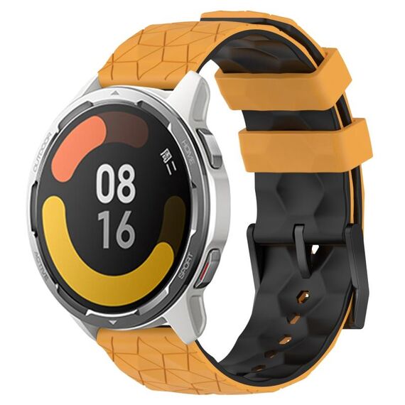 Per Xiaomi MI Watch Color 2 22mm Football Pattern Cinturino in silicone bicolore (giallo + nero)