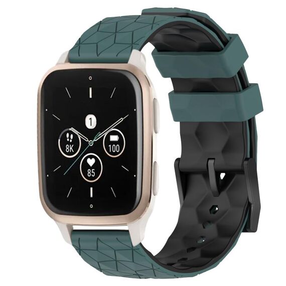 Per Garmin Forerunner Sq2 Music 20mm Modello di calcio Cinturino in silicone bicolore (verde oliva + nero)