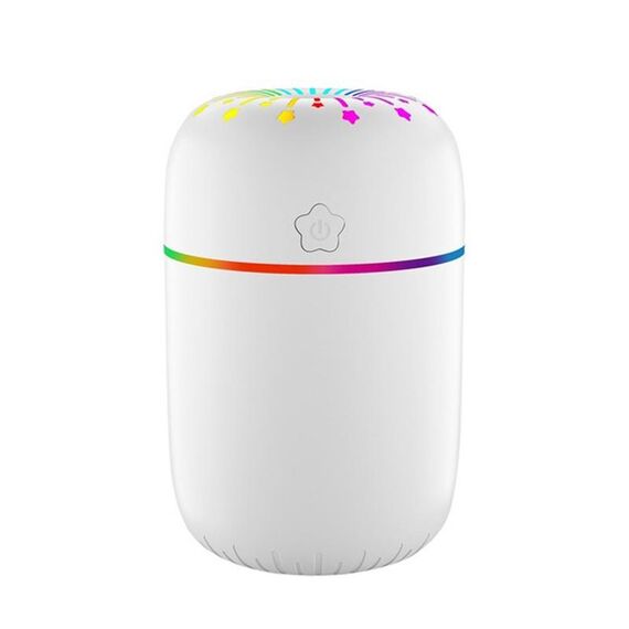 Umidificatore per tendone per auto da tavolo con umidificatore per luce ambientale USB a tazza colorata (Lucky Star White)