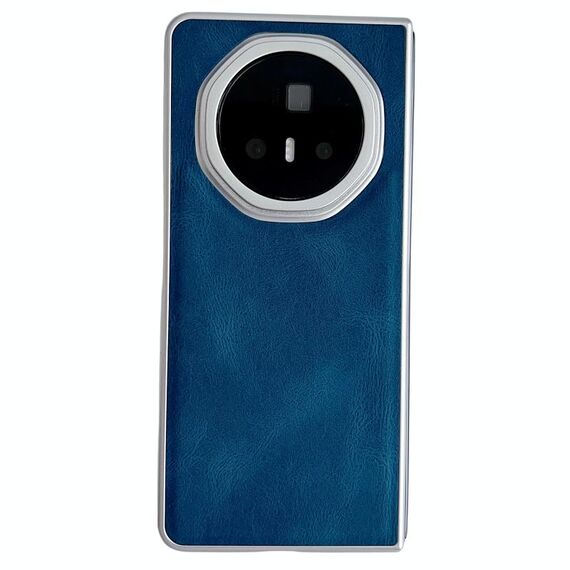 Custodia in pelle effetto pelle metallizzata per Honor Magic V3 (blu)