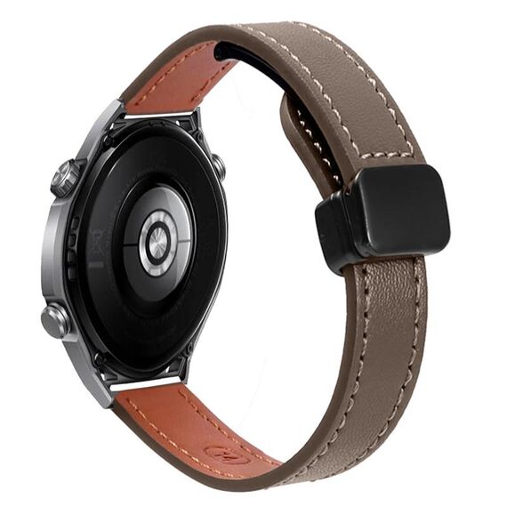 Cinturino in microfibra in pelle con fibbia magnetica sottile da 22 mm per Huawei Watch Ultimate (caramello macchiato)