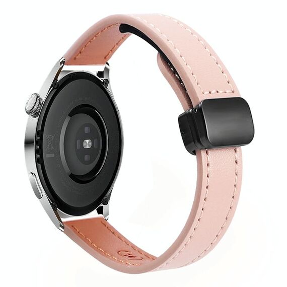 Cinturino per orologio in microfibra con fibbia magnetica sottile da 22 mm per Huawei Watch 3 Pro Nuovo (nero-albicocca)