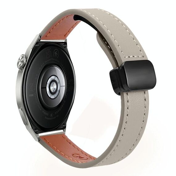 Cinturino in microfibra in pelle con fibbia magnetica sottile da 22 mm per Huawei Watch GT3 46 mm (albicocca + caramello macchiato)