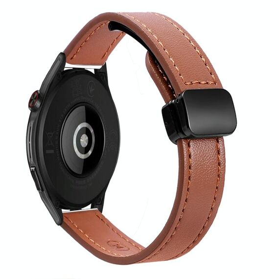 Cinturino in microfibra in pelle con fibbia magnetica sottile da 22 mm per Huawei Watch GT Runner (verde avocado)
