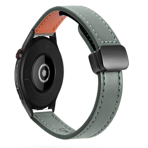 Cinturino in microfibra in pelle con fibbia magnetica sottile da 22 mm per Huawei Watch GT Runner (nero)