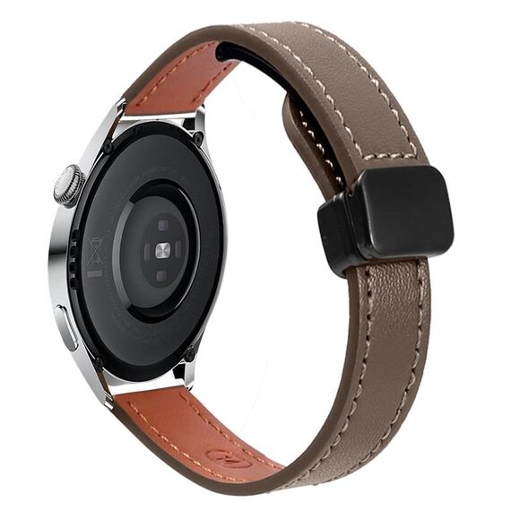 Cinturino in microfibra in pelle con fibbia magnetica sottile da 22 mm per Huawei Watch 3 (caramello macchiato)
