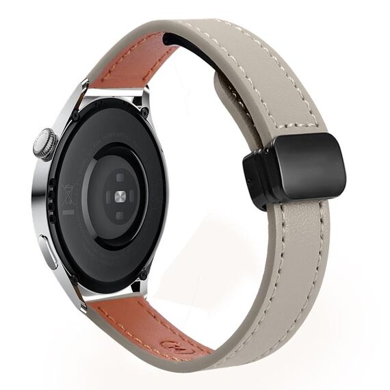 Cinturino in microfibra in pelle con fibbia magnetica sottile da 22 mm per Huawei Watch 3 (albicocca + caramello macchiato)