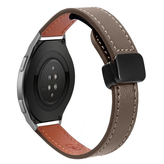 Cinturino in microfibra in pelle con fibbia magnetica sottile da 22 mm per Huawei Watch GT 2e (caramello macchiato)