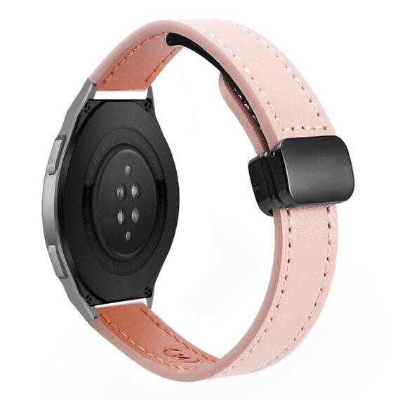 Cinturino in microfibra in pelle con fibbia magnetica sottile da 22 mm per Huawei Watch GT 2e (nero-albicocca)