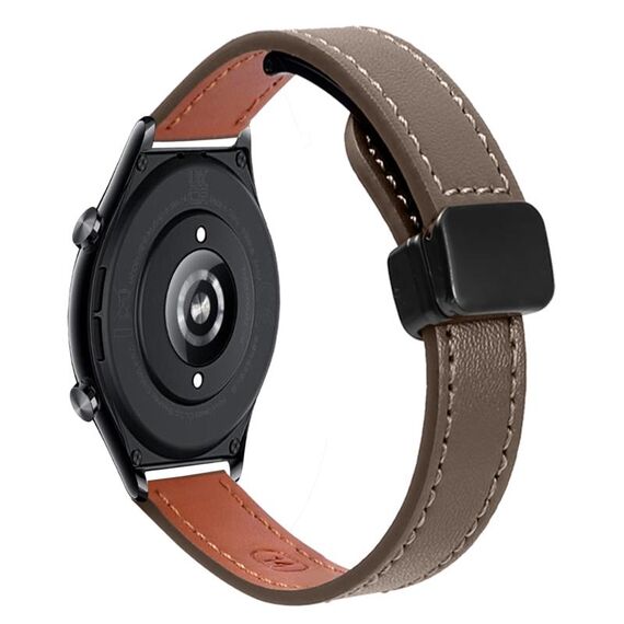 Per Honor Watch GS 4 22mm Slim Magnetic Buckle Microfibra Cinturino in Pelle per Orologio (Caramello Macchiato)