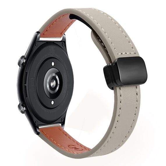 Per Honor Watch GS 4 22mm Slim Magnetic Buckle Microfibra Cinturino in Pelle per Orologio (Albicocca+Caramello Macchiato)