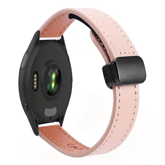 Per Honor Watch GS 3 22mm Slim Magnetic Buckle Microfibra Cinturino in Pelle (Nero+Albicocca)
