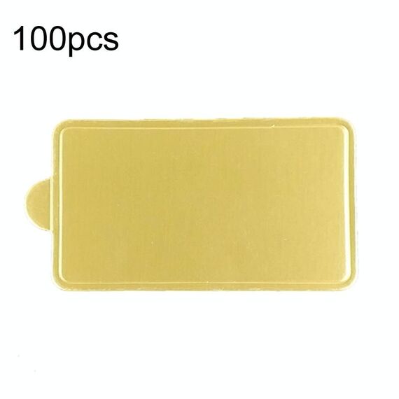 100 pezzi/set 100x52mm rettangolari piatti di carta dorati base per dessert mousse mat torta cartone pasticcini vassoio espositivo