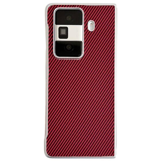 Per Honor Magic VS3 Custodia pieghevole per telefono in Kevlar in pelle in fibra di carbonio (rossa)