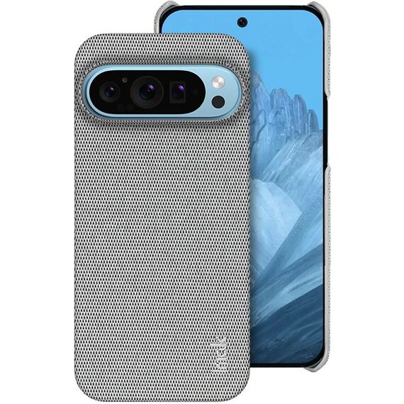 Per Google Pixel 9 Pro XL Custodia per telefono in PU + PC con texture in tessuto serie Ruiyi di Imak (grigio chiaro)