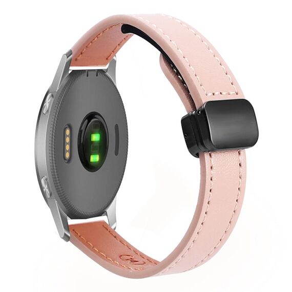 Per Garmin Forerunner 255 22mm Slim Magnetic Buckle Microfiber Leather Watch Band (Sakura Rosa)