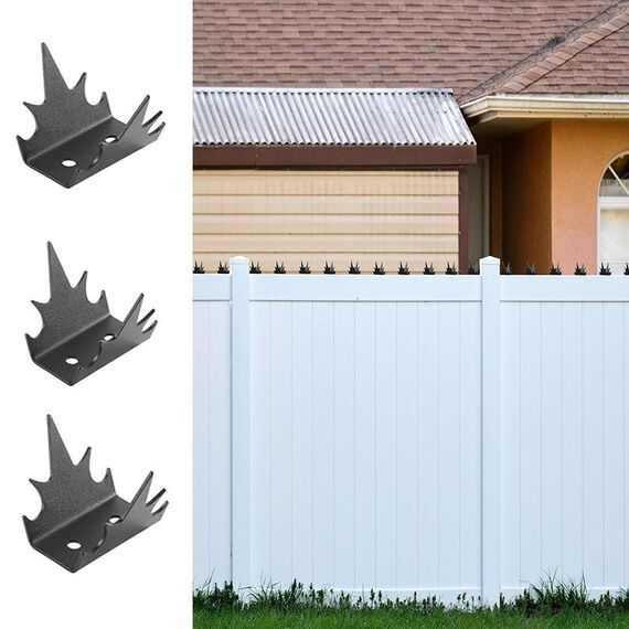 12 pezzi/set recinzione di sicurezza chiodi anti intrusione recinzione muro punte dispositivo deterrente (nero)