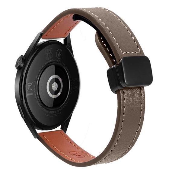 Per Huawei Watch GT 3 42mm Slim Fibbia Magnetica 20mm Cinturino in Microfibra in Pelle (Caramello Macchiato)