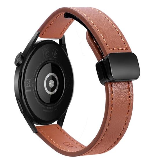 Per Huawei Watch GT 3 42 mm sottile fibbia magnetica cinturino in pelle microfibra da 20 mm (marrone moka)