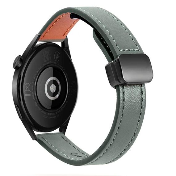 Per Huawei Watch GT 3 42 mm fibbia magnetica sottile cinturino in pelle microfibra da 20 mm (verde avocado)