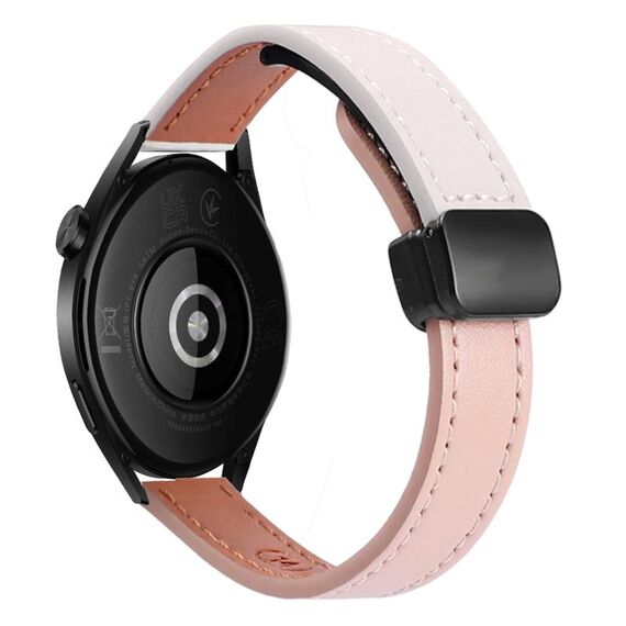 Per Huawei Watch GT 3 42 mm sottile fibbia magnetica cinturino in pelle microfibra da 20 mm (rosa + albicocca)